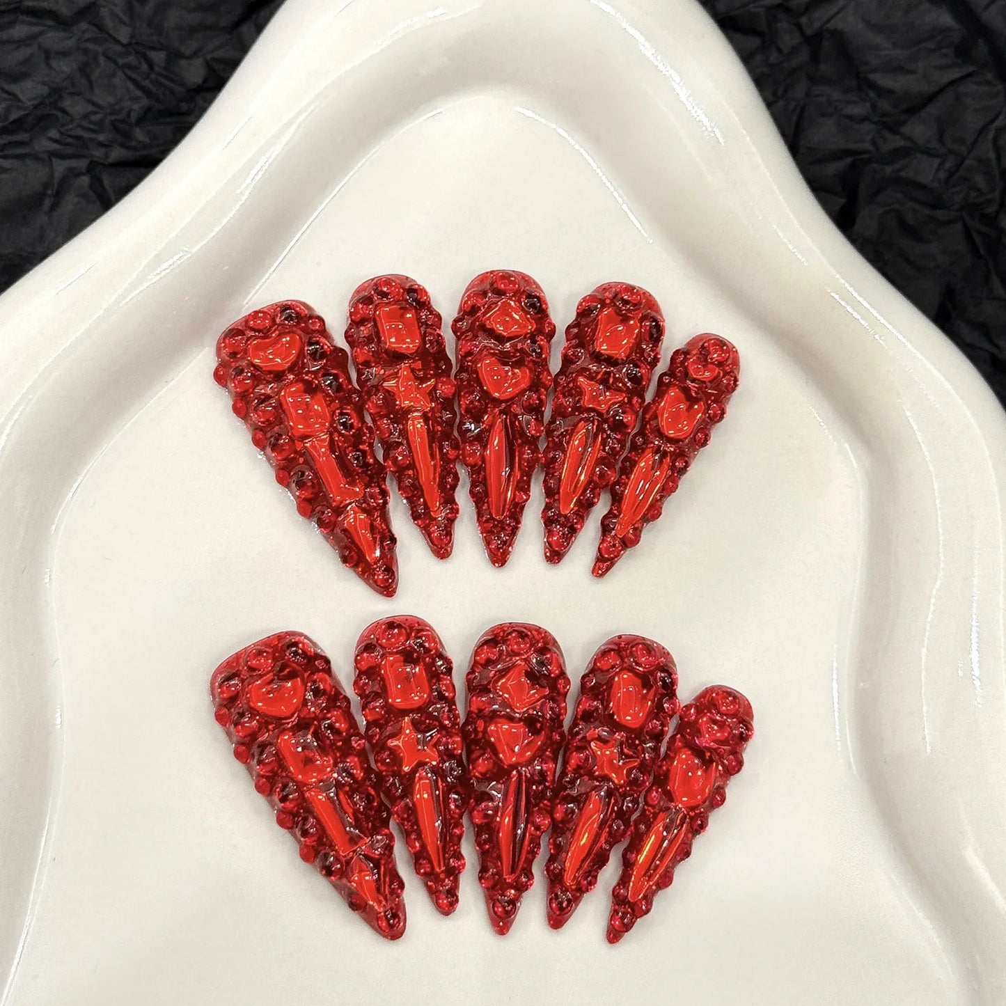Luxury Handmade Press On Stiletto Nails-9