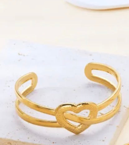 💖 Bague Cœur Entrelacé Dorée 💖