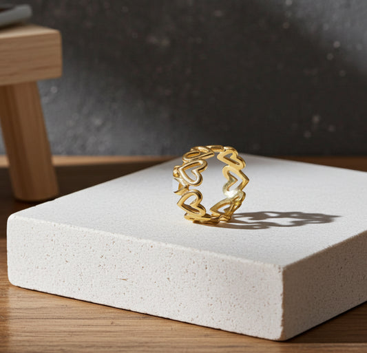 💛 Bague Cœurs Entrelacés en Acier Inoxydable 💛