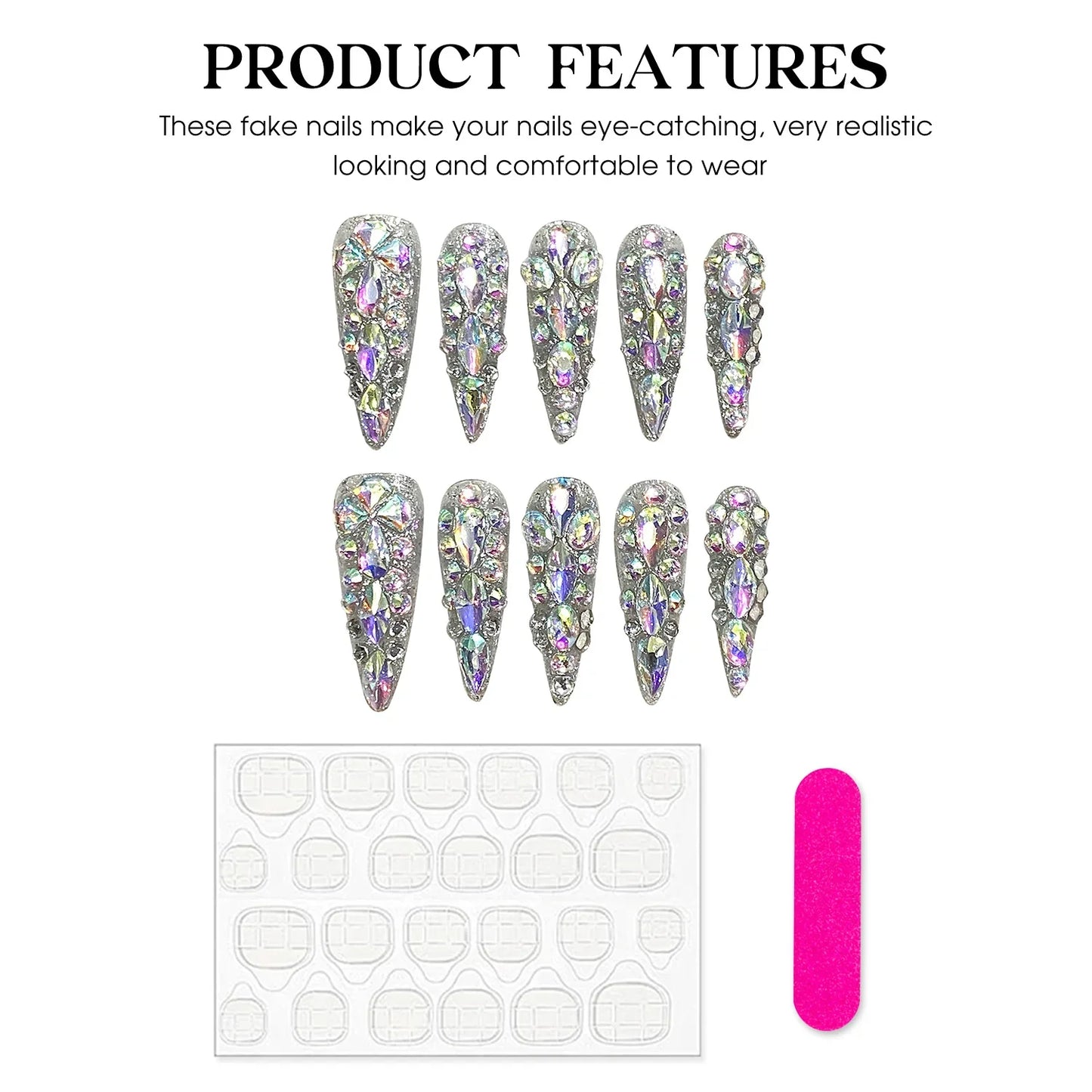 Luxury Handmade Press On Stiletto Nails-4