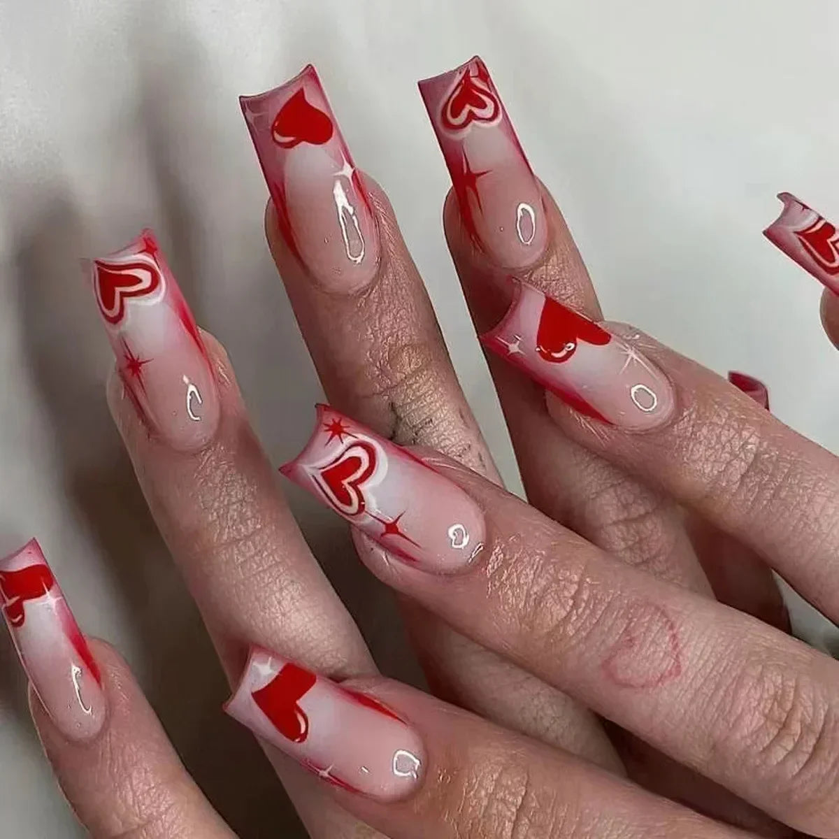 Mid Long Pink Leopard Press-On Nails with Bow